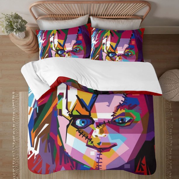 Halloween Chucky Soft 3D Printed Duvet Cover Bedding Set with Comforter Cover 3 Piece Set