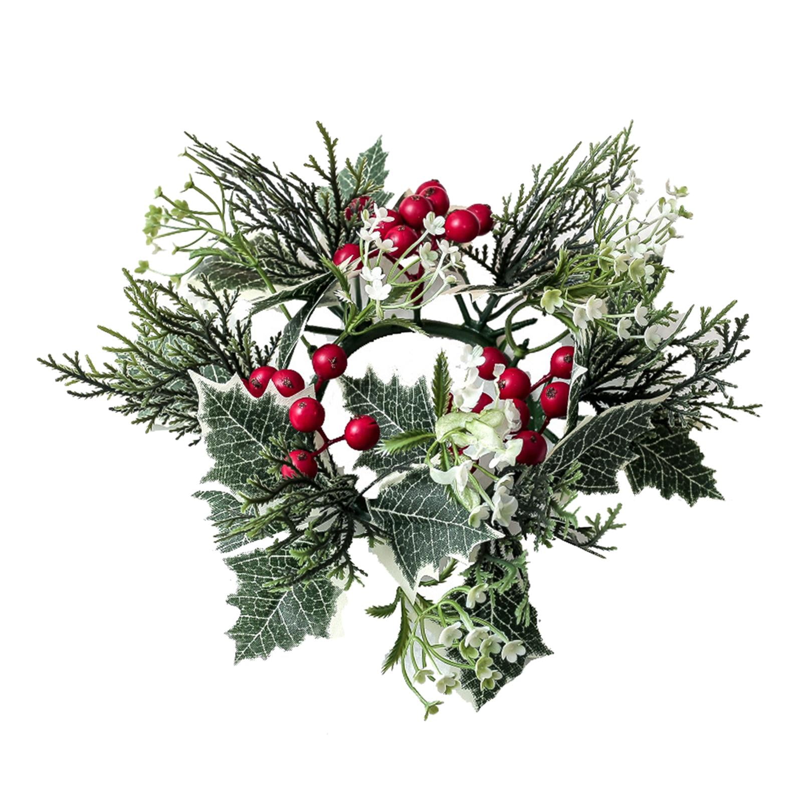 Bothyi - Anillos Para Velas De 20 Cm, Coronas De Candelabros Verdes Para Mesa, Fiesta Roja