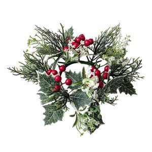 Bothyi - Anillos Para Velas De 20 Cm, Coronas De Candelabros Verdes Para Mesa, Fiesta Roja