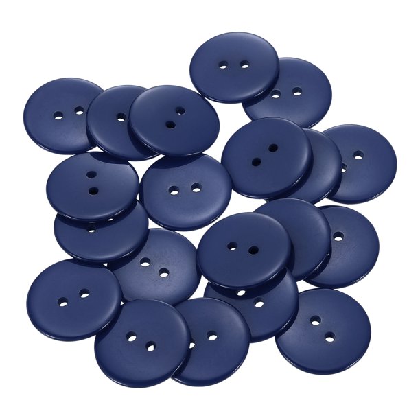20 piezas de botones de costura de resina, 25 mm (1") 2 agujeros botones redondos para manualidades, azul medianoche