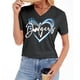 thumbnail image 4 of Camiseta de cuello en V para fanática del béisbol Talovee, gris oscuro, 4 of 6