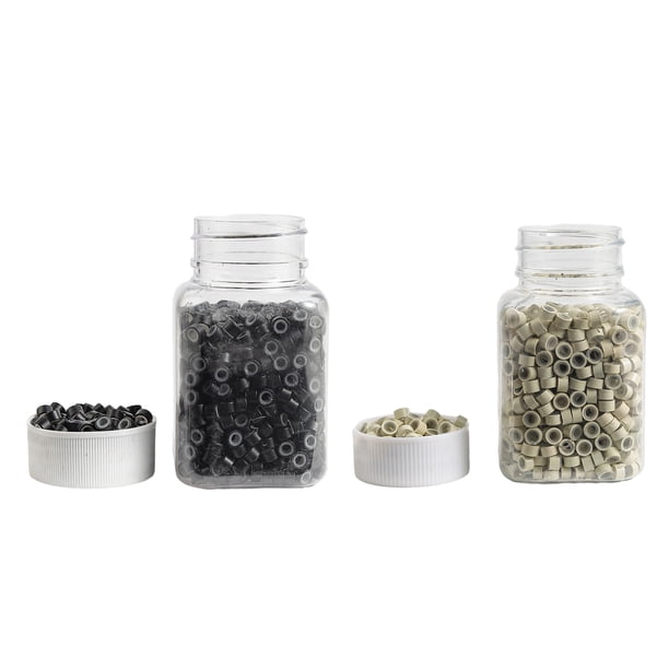 1000 cuentas de silicona para extensiones de cabello humano con microeslabones, 5 x 3 x 3 mm