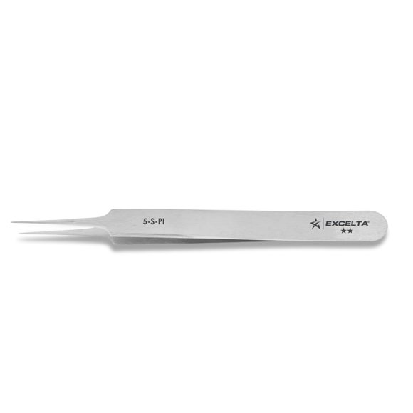 Pinzas Excelta 5‑SA de punta recta y afinada, 11 cm