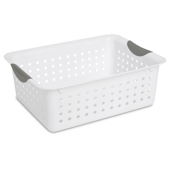 Organizador de almacenamiento Sterilite Ultra Basket blanco, paquete de 6