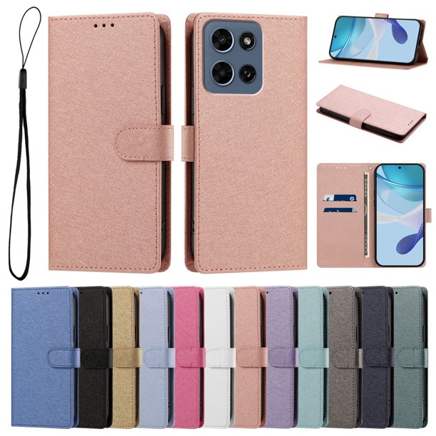 Cartera para Motorola Moto G Play 2026 con Bolsillo de Tarjetas, Rosa