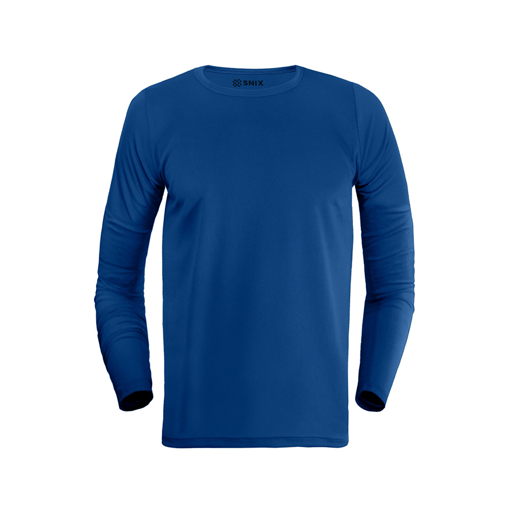 Snix - Polera Deportiva Infantil Dry Fit Manga Larga Azul Rey Talla 10