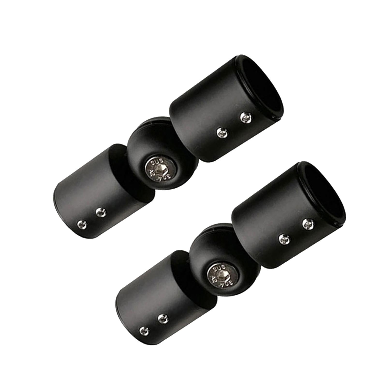 Bothyi - 2 Uds Conector De Esquina De Barra De Cortina Puerta De Vidrio De Baño Resistente Con Tornillos 25mm Negro Mate