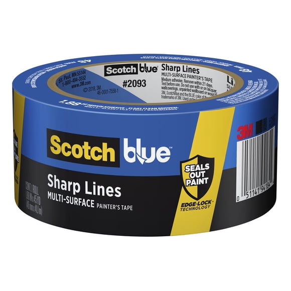 Cinta de pintor ScotchBlue ProSharp, 1,88 cm x 41 m, azul, paquete de 1