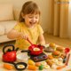 thumbnail image 2 of Set De Cocina De Juguete 61pcs Niños Juego De Mini Chef Rojo Rojo, 2 of 9