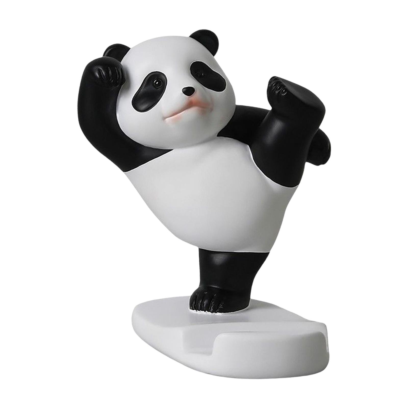 Bothyi - Encantadora Estatua De Panda, Soporte Para Teléfono De Escritorio, Resina Para Oficina, Mesa, Hogar, Pie
