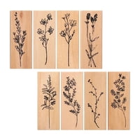 Magideal - 8 Sellos En Madera Para Álbum De Recortes, Manualidades, Papelería, Planta, Flor, Sello Decorativo, Juego De Sellos De Goma Y Madera Para
