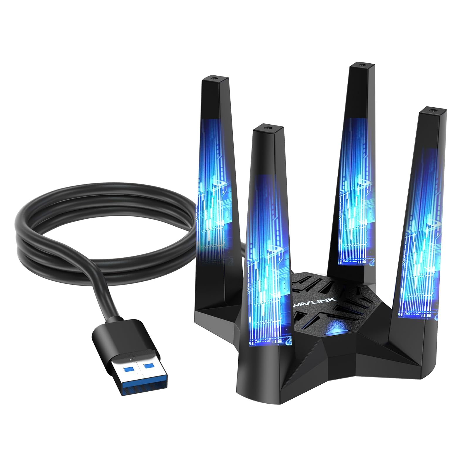 Adaptador Wifi 6e Wavlink Ax5400 Usb De Triple Banda Para Pc Portátil
