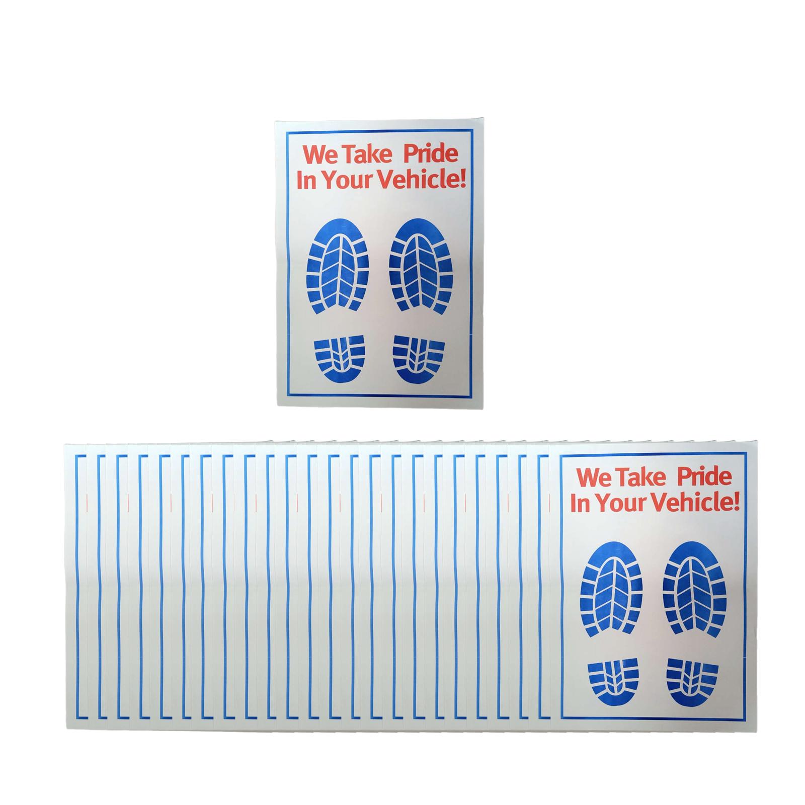 Magideal - 25 Piezas Alfombrilla Papel Coche Tapete Desechable Pie Vehículo Protector Piso Automóvil Almohadilla Piso Coche Plegable Material De Papel Fácil De