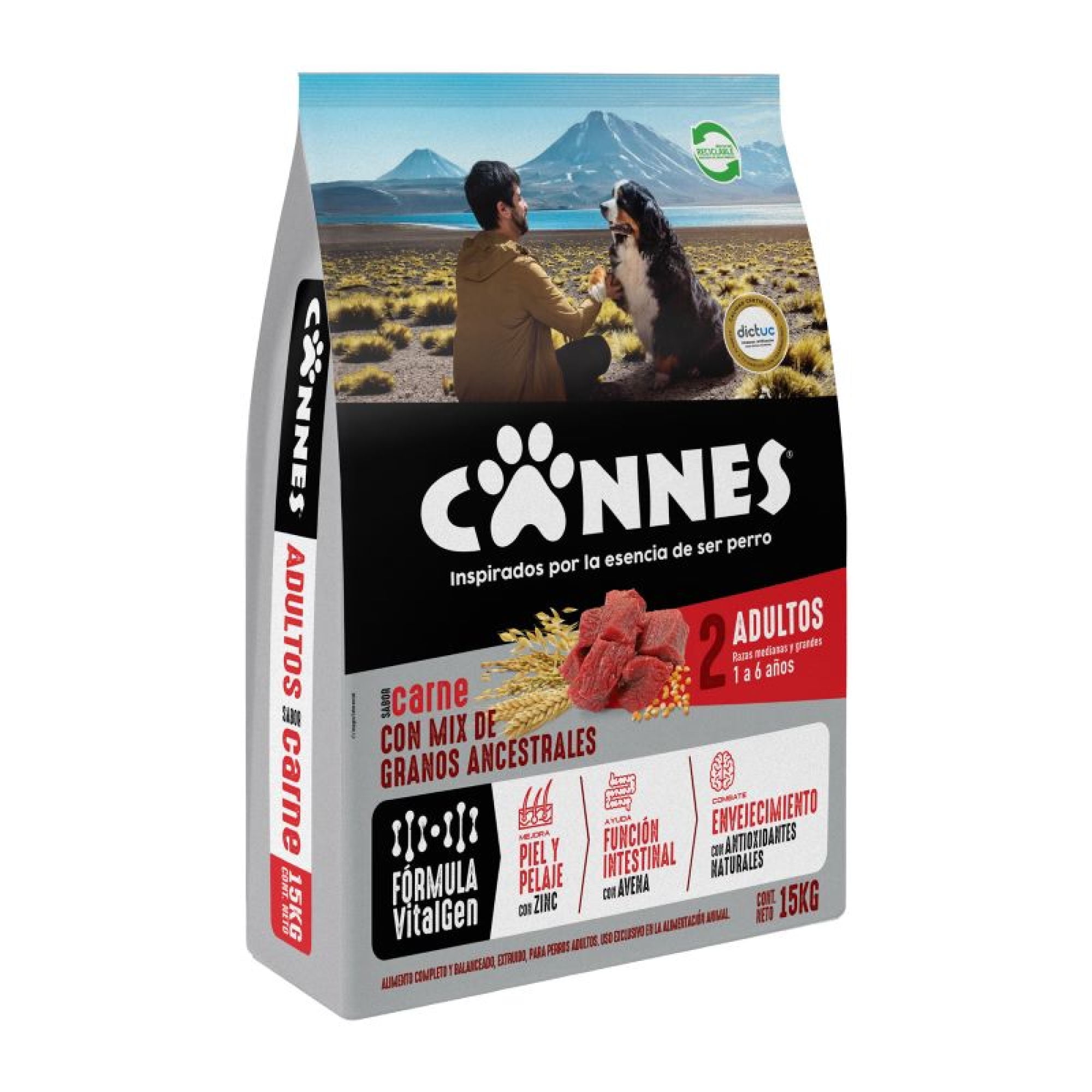 Alimento Seco Perro Adulto Raza Mediana/grande Carne Y Cereales Bolsa 15 Kg Cannes