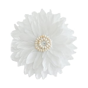 Bothyi - Colgante De Plumas Para Decoración De Pared, Colgante Para Comedor, Habitación, Concha Blanca