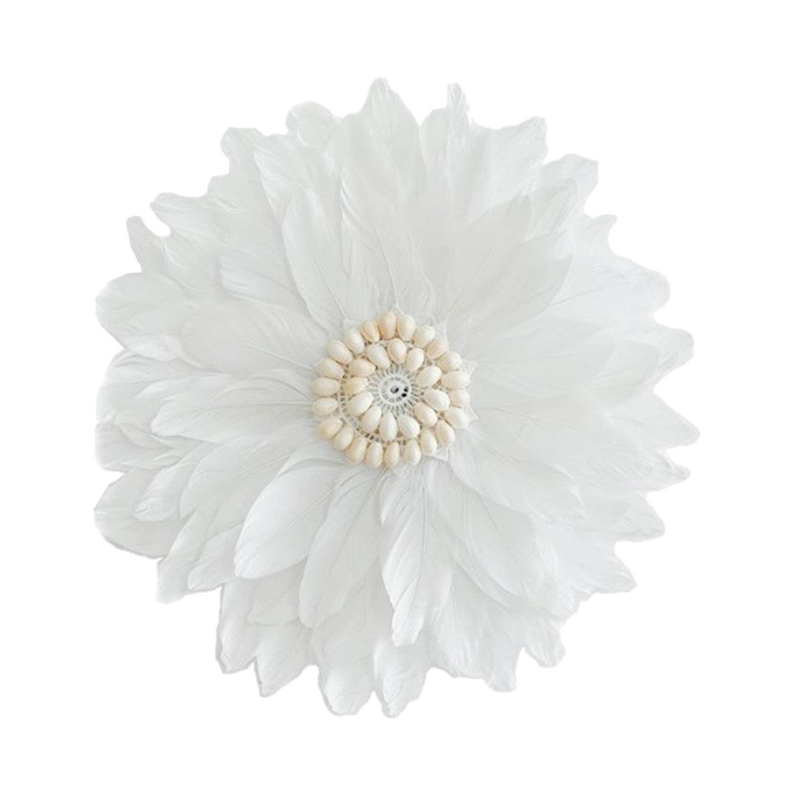 Bothyi - Colgante De Plumas Para Decoración De Pared, Colgante Para Comedor, Habitación, Concha Blanca