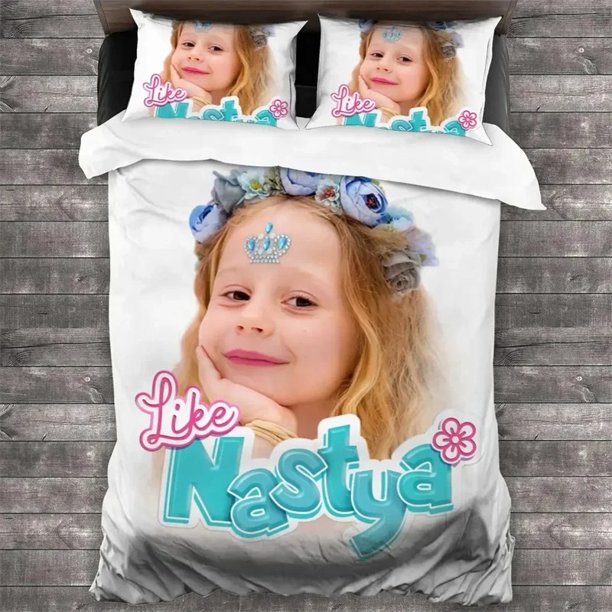 ed Like Nastya Bedding Set,Duvet Cover Comforter Bed Set Quilt Cover Pillowcase,King Queen Twin Size Boys Girls AdultsBed Sheets