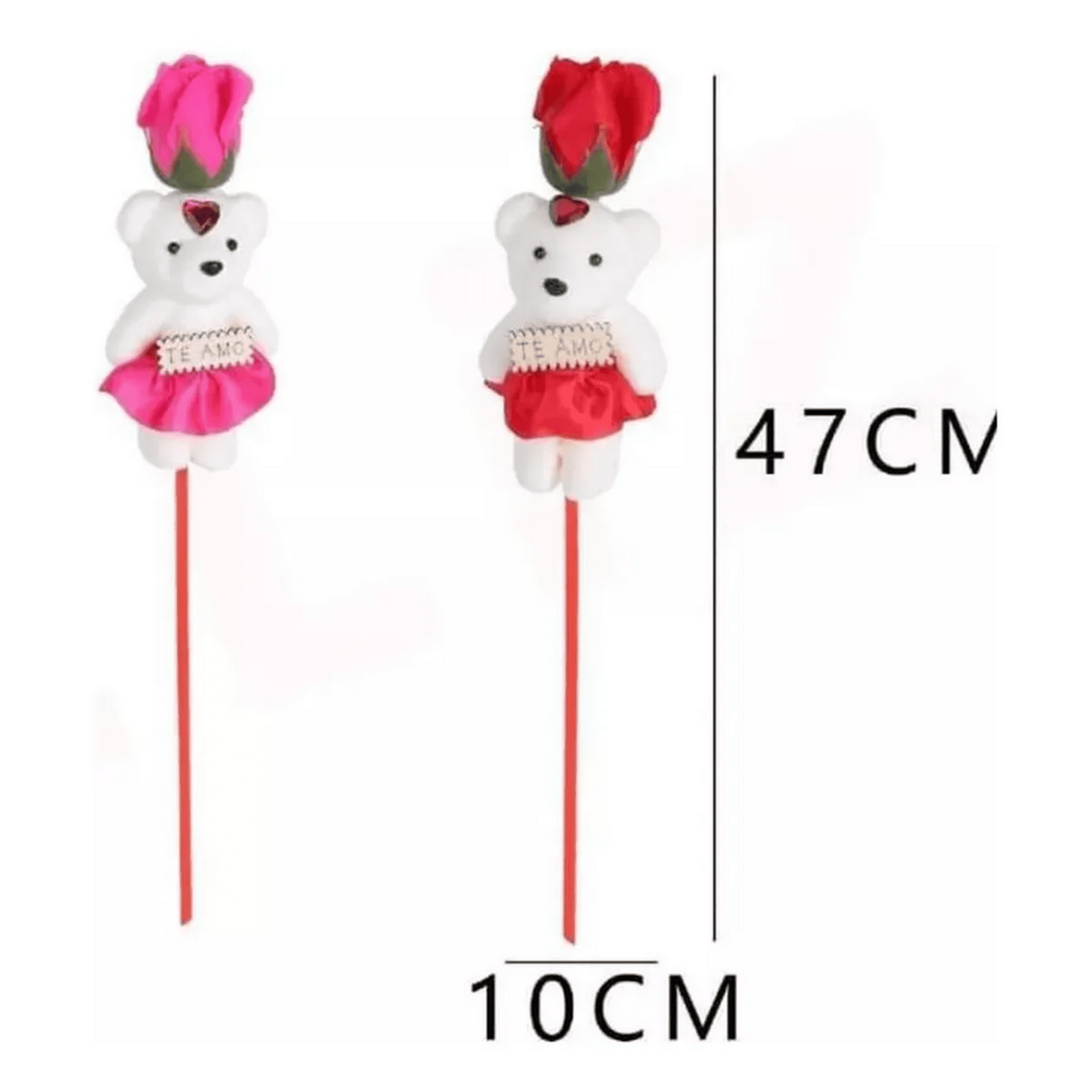 Genérico - Rosas Con Oso 6 Uds Regalo San Valentín