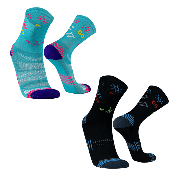 Calcetines deportivos para correr ciclismo trail senderismo tenis y padel de compresión para hombre y mujer 2 pares