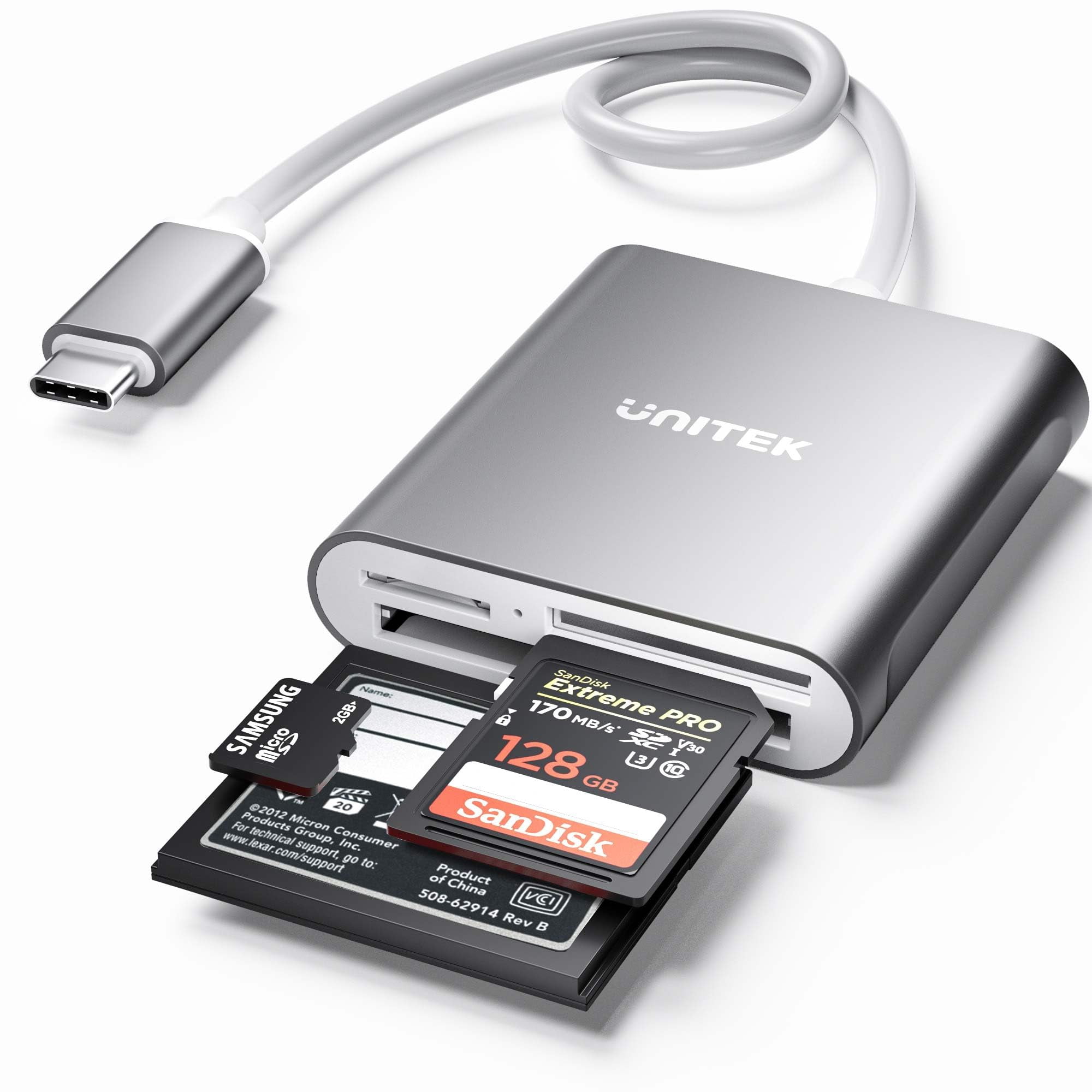Lector De Tarjetas Sd Usb C Unitek De 3 Ranuras Usb 3.0 Tipo C - Gris