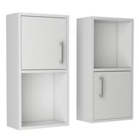 Fmfurniture - Mueble Organizador Baño Con 1 Puerta X2 Unidades Fm-001B - Blanco