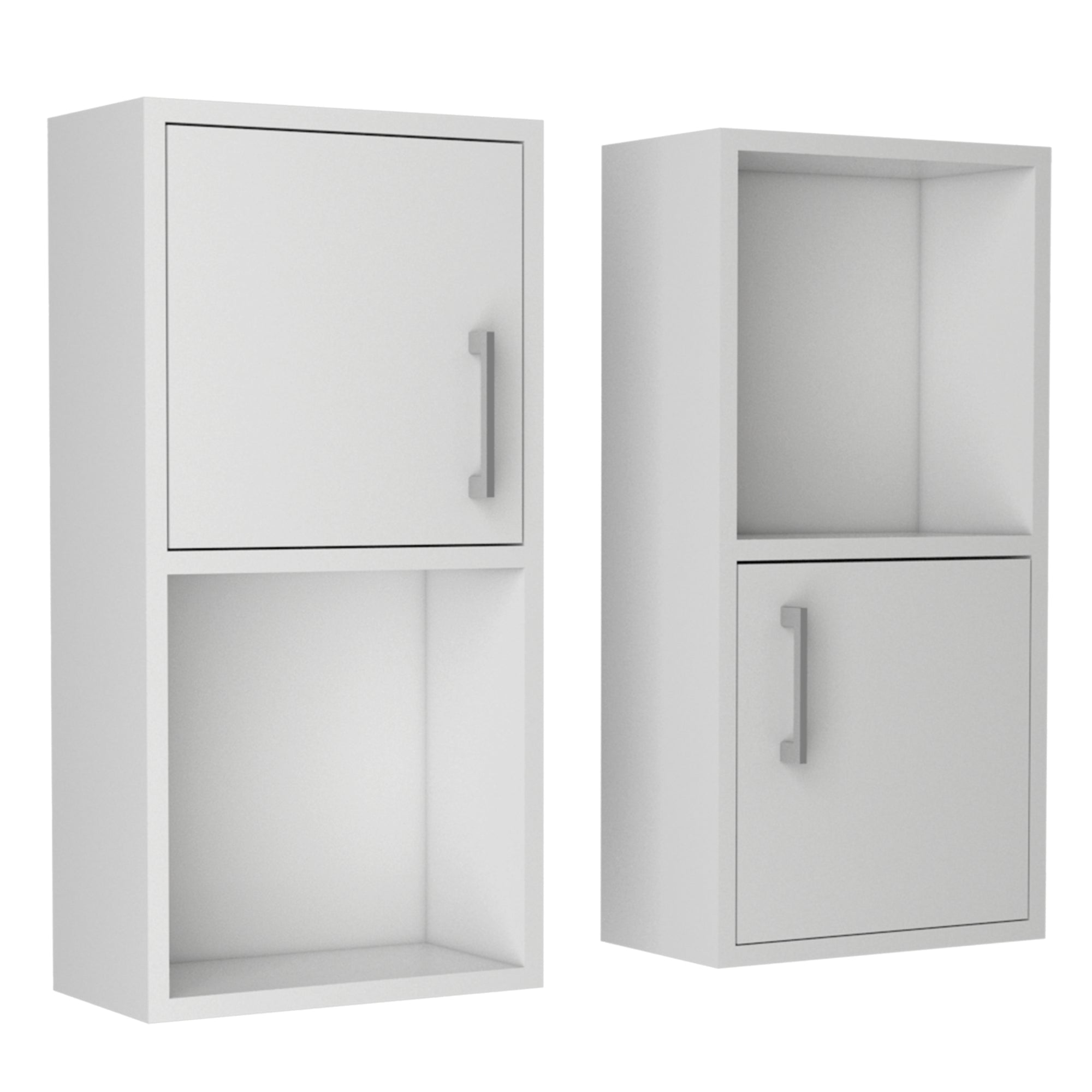 Fmfurniture - Mueble Organizador Baño Con 1 Puerta X2 Unidades Fm-001b - Blanco