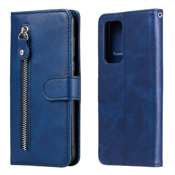 Funda con Cremallera para Xiaomi 10T/10T Pro, Carcasa Cartera de Cuero PU con Soporte y Tarjetero