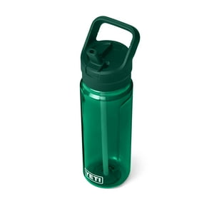 Botella De Agua Yeti Yonder De 750 Ml Con Tapa De Pajita, Color Negro Y Verde Bosque