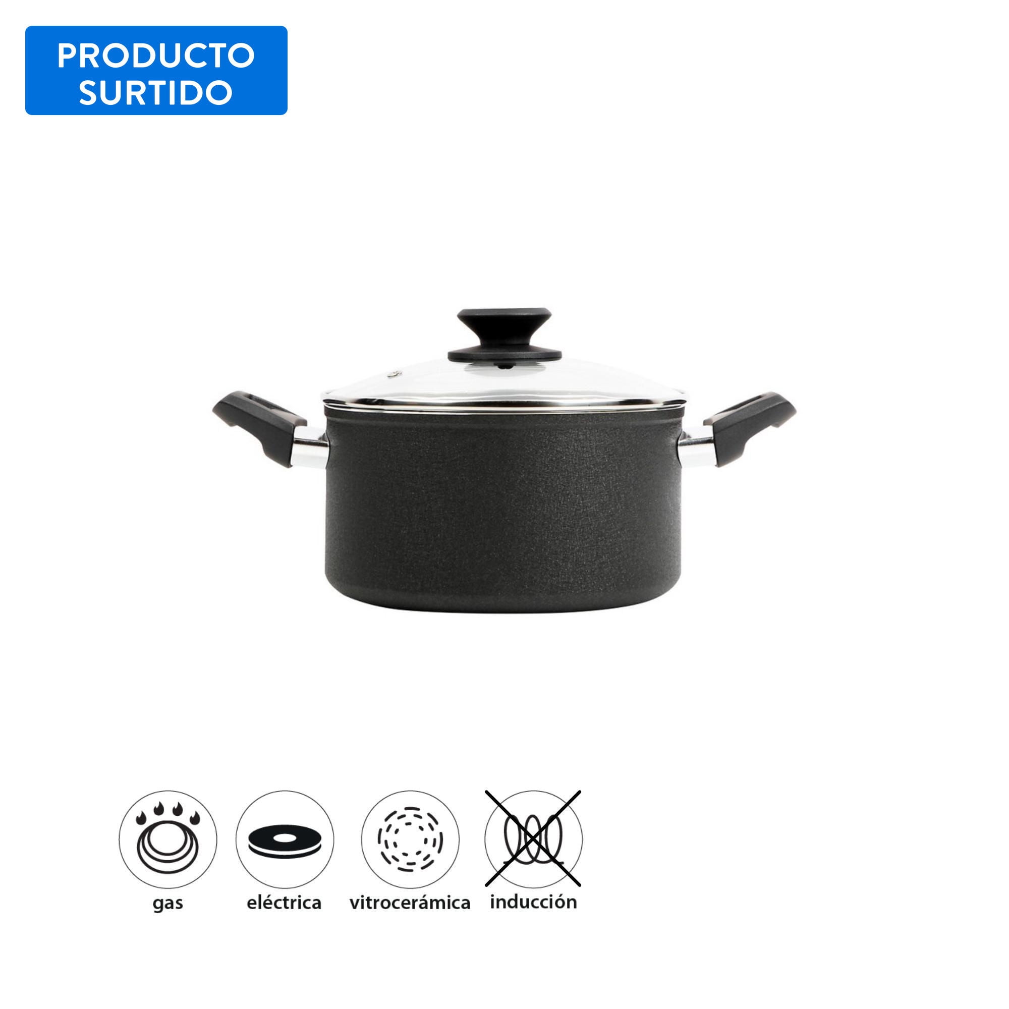 Mainstays - Olla 20cm (3,3l) Crispy Forjado Antiadherente 2 Piezas