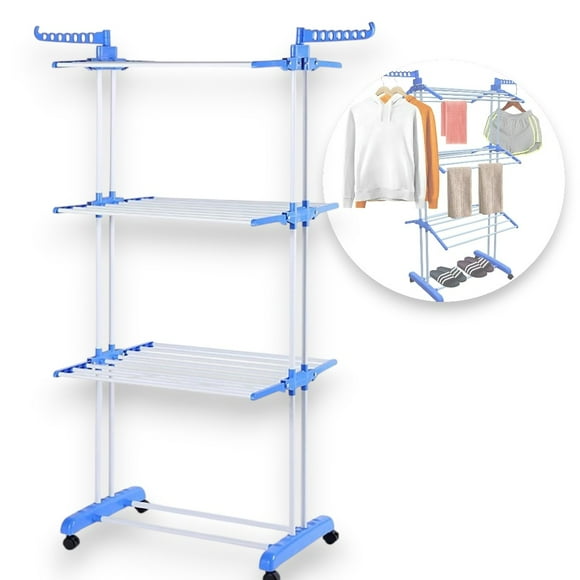 Tendedero 3 Niveles Colgador Ropa Organizador Plegable