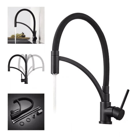 Genérico - Grifo Llave Lavaplatos De Lujo Monomando Cocina Acero Negro