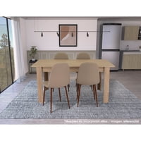 Tuhome - Mesa De Comedor Portofino 4 Puestos Rovere 75X160X88 Cm