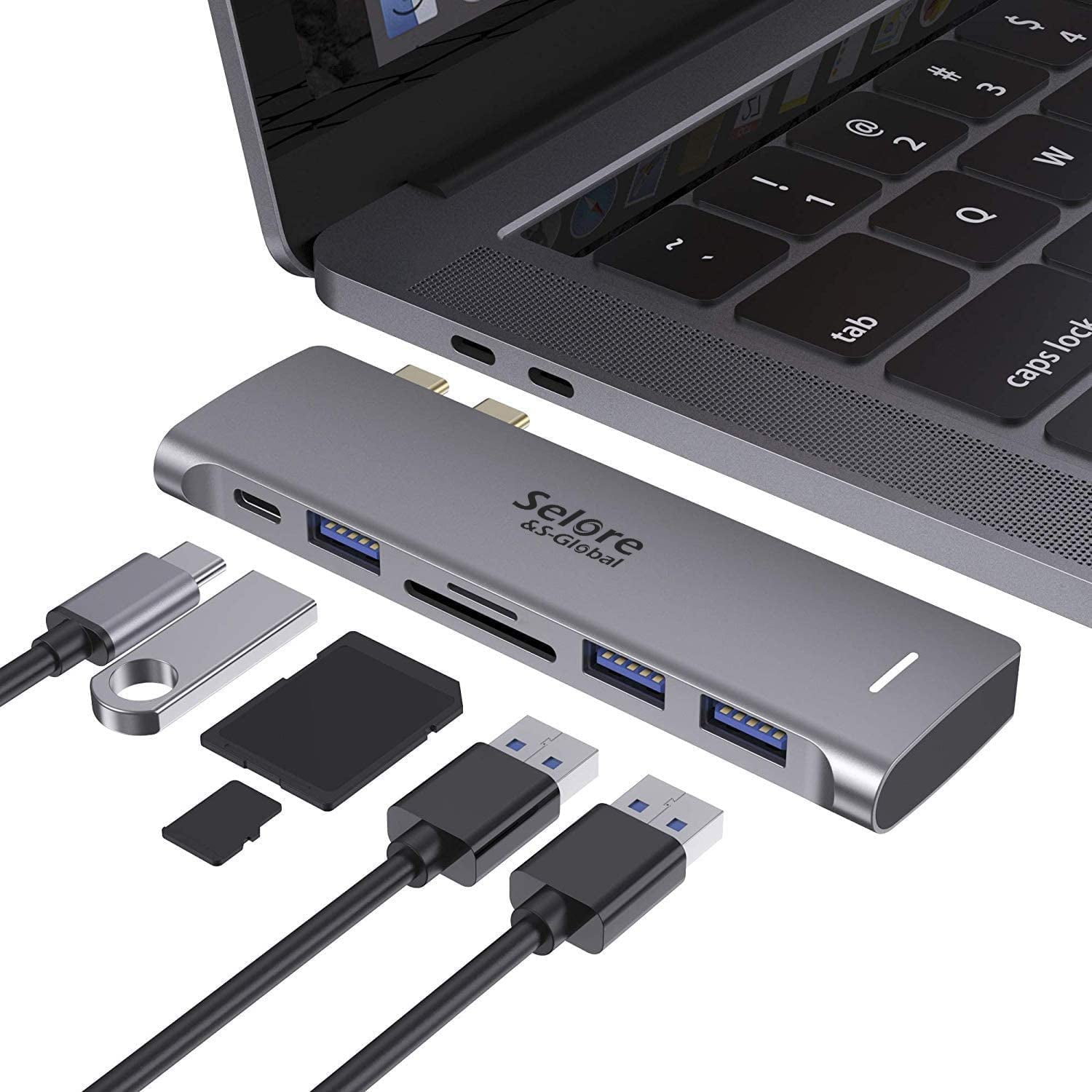 Selore&s-global - Adaptador Hub Usb-c Selore Para Macbook Pro/air M1 M2 2018-2021