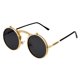 thumbnail image 1 of Gafas de Sol Retro J&L con Mecanismo Flip‑Up Dorado/Negro, 1 of 6