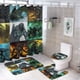 thumbnail image 1 of Titanes del Pacífico-theme 4-Piece Shower Curtain Set with Rugs, Waterproof Bathroom Decor Set Includes Bath Mat, U-Shaped Rug, Toilet Lid Cover and Curtain with Hooks, 1 of 6