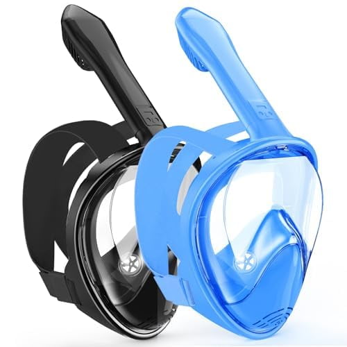 Máscara de snorkel para niños Hydiview, máscara facial completa con vista panorámica de 180°