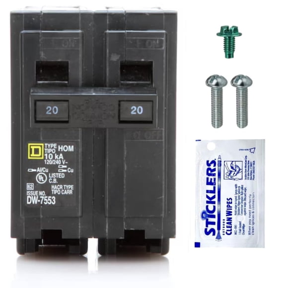 Interruptor termomagnético FalconSupply HOM220 de 20 A, bipolar, 120/240 V