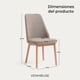 thumbnail image 4 of Pack 4 Sillas Comedor Lena Madera Asiento Acolchado Poliéster Marrón, 4 of 9