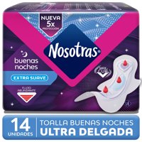 Toallas Higiénicas Buenas Noches Ultra Delgada Tela Extra Suave 14 Un Nosotras