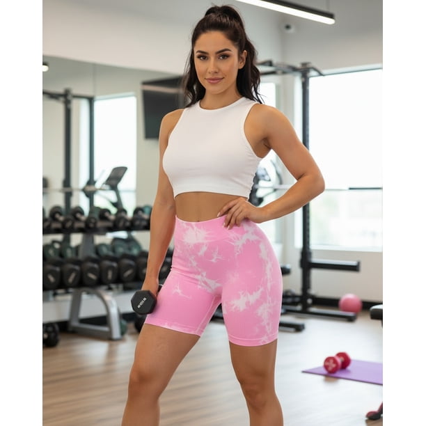 Short Deportivo Mujer Pretina V Tie Dye Push Up
