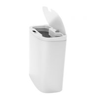 Magideal - Cubo De Basura Automático, Cubos De Basura De Baño Con Tapas, Cubo De Basura Portátil, Cubo De Basura Eléctrico Para Exteriores, Sala De Estar De Ofic Blanco