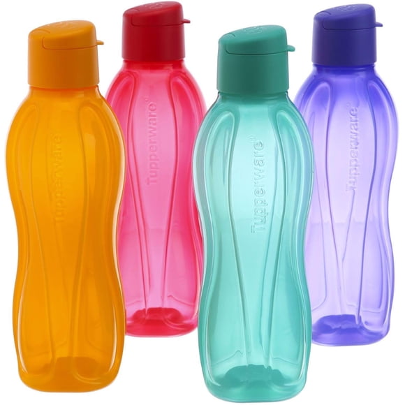 Botella Tupperware Aquaslim 750 ml Pack de 4 colores