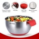 thumbnail image 5 of Cuencos para mezclar Belwares de acero inoxidable de 3 piezas con tapa, color rojo, 5 of 9