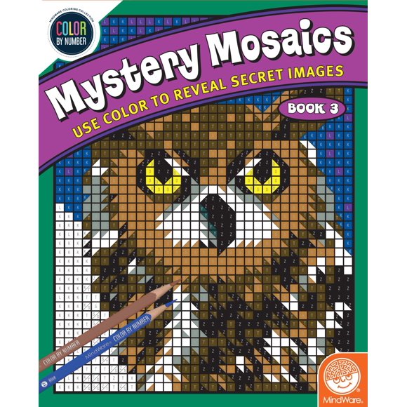 Libro para colorear MindWare Color by Number Mystery Mosaics 3
