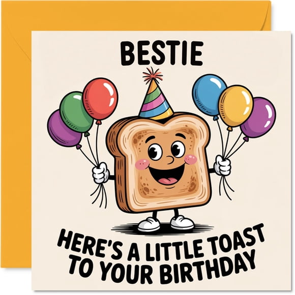 Tarjeta de felicitación Stuff4 Bestie Birthday A Little Tost to You