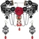 thumbnail image 1 of Conjunto de collar y pendientes de encaje negro - Gargantilla con colgante de lolita gótica, accesorio para bodas, cumpleaños y Navidad., 1 of 6