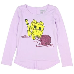 Camiseta Minecraft Baby Ocelot E Hilo Para Niñas De 14 Años