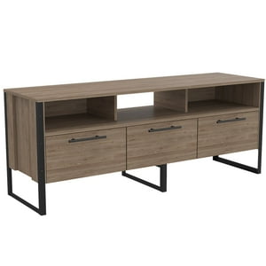 Fmfurniture - Rack Tv 60 Con 3 Puertas Y 3 Repisas Fm-009C - Cafe Claro