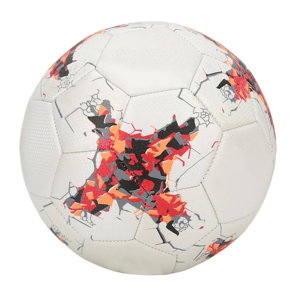 Pelota de Fútbol PWRFitness Pro N°5 Blanca Rojo Naranjo 20 cm