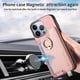 thumbnail image 2 of Funda Magnética para iPhone 16 Pro con Billetera y Anillo, Protector Resistente Rosa, 2 of 6